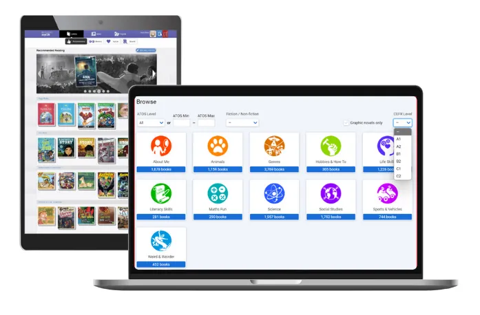 myON Screenshots on different displays